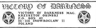 Victory of Darkness zine flyer